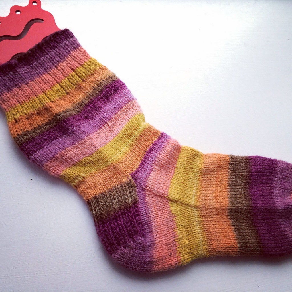 handspun sock 1 done