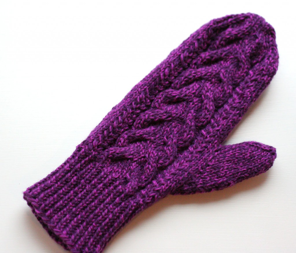 wood hollow mittens - one done